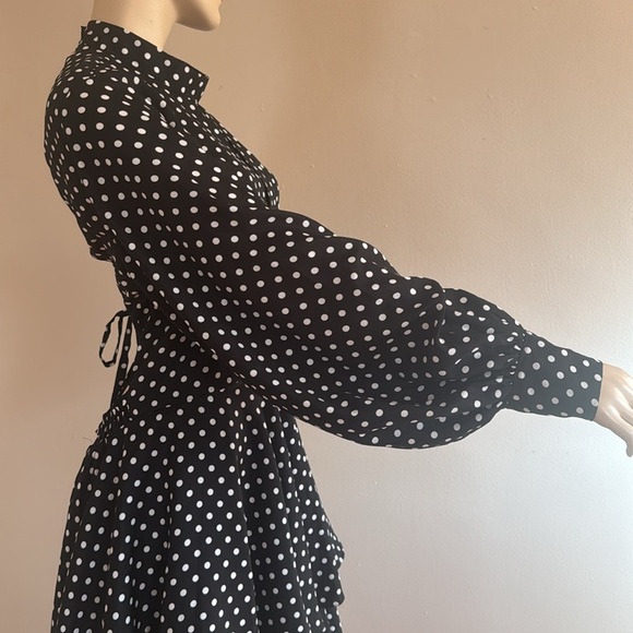 Corset Back Tiered Ruffle Polka Dot Dress - Picture 11 of 17